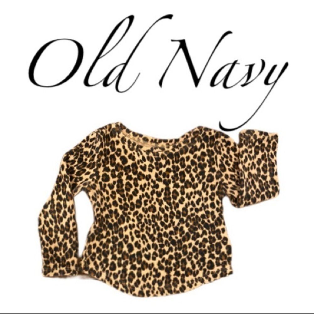 Old Navy Infant Leopard Shirt Long Sleeve Animal Print Top 12-18 Month